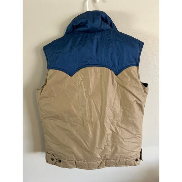 Natural High Down Outerwear Vintage Down Puffer Blue Tan Large - Picture 2 of 8